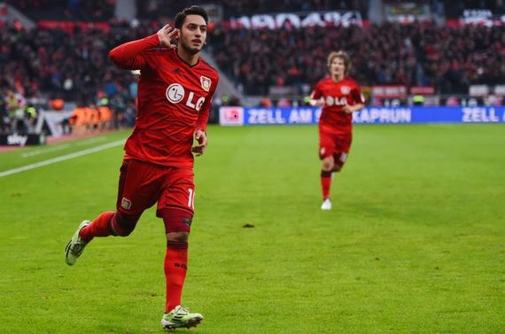Hakan Calhanoglu during his time at Bayer Leverkusen. (Getty Images)