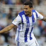 Willian Jose celebrates after scoring for Real Sociedad. (Getty Images)