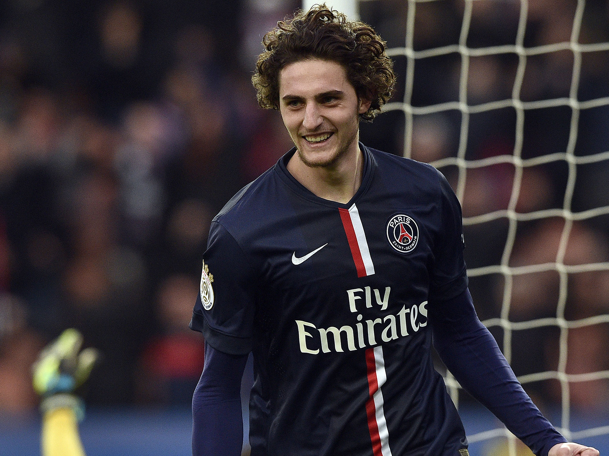 Adrien Rabiot celebrates after scoring for PSG. (Getty Images)