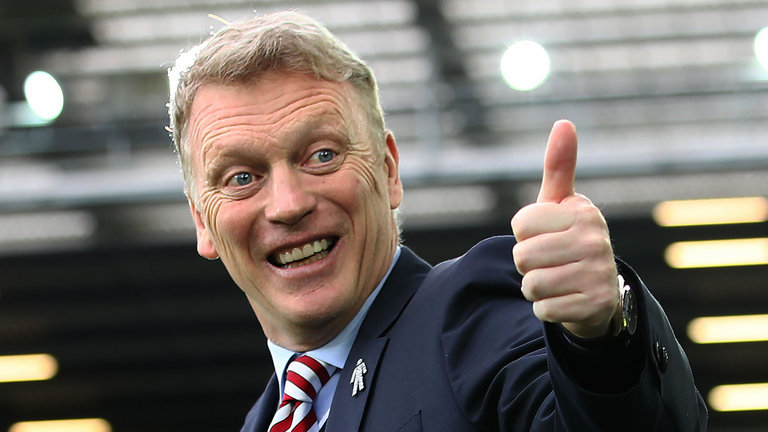 West Ham manager David Moyes all smiles. (Getty Images)