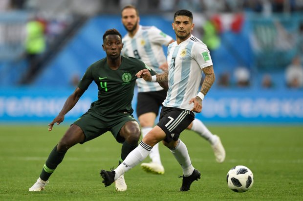 Argentina midfielder Ever Banega in action against Nigeria in the 2018 World Cup. (Getty Images)