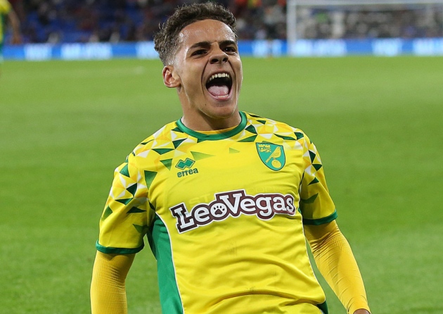 Max Aarons celebrates after scoring for Norwich City. (Getty Images)