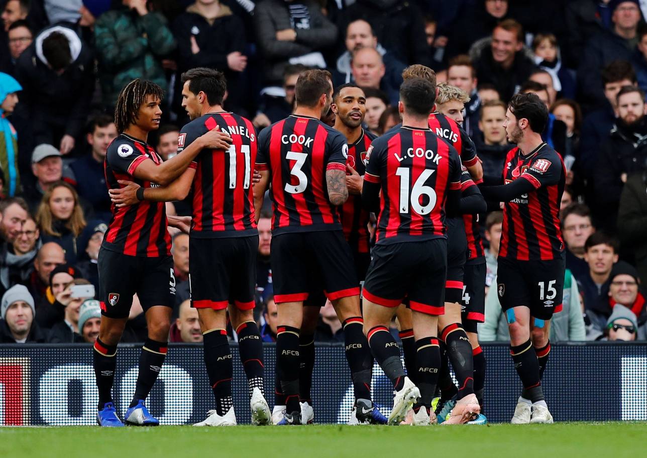Bournemouth players celebrate after scoring. (Getty Images)