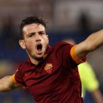 AS Roma right-back Alessandro Florenzi celebrates after scoring. (Getty Images)