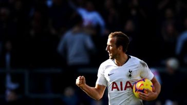Tottenham's Harry Kane celebrates a goal. (Getty Images)