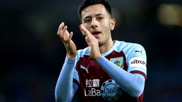 Burnley winger Dwight McNeil applauds the fans. (Getty Images)