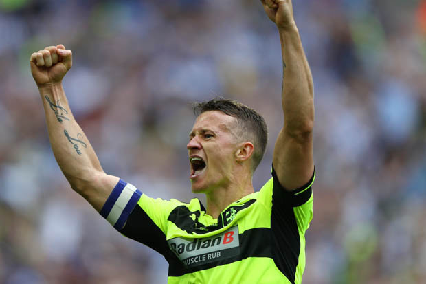Huddersfield Town's Jonathan Hogg celebrating a goal. (Getty Images)