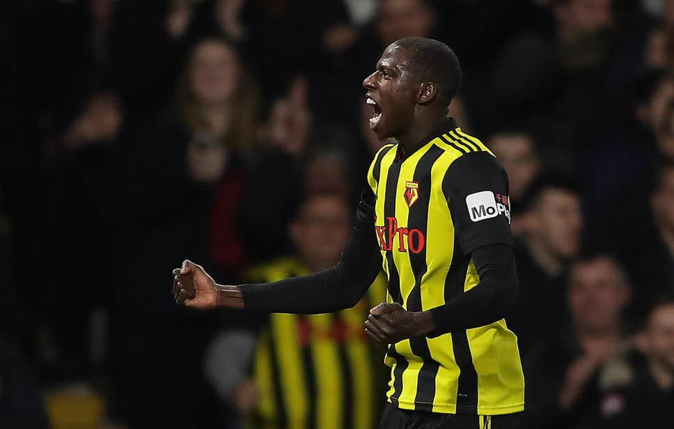 Watford midfielder Abdoulaye Doucoure celebrates after scoring. (Getty Images)