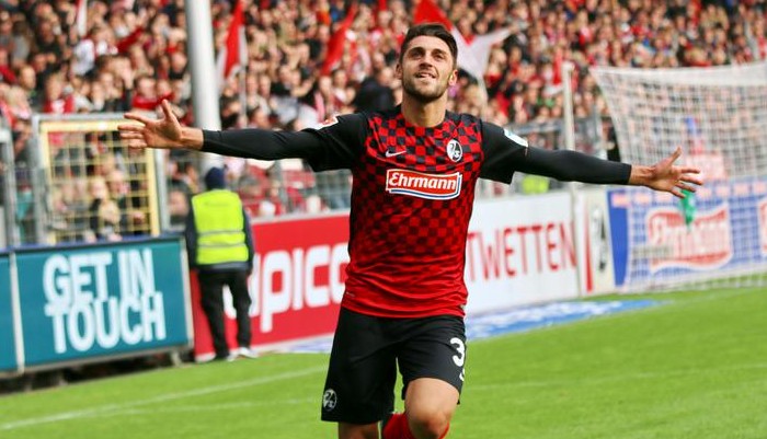 Freiburg winger Vincenzo Grifo celebrates after scoring. (Getty Images)