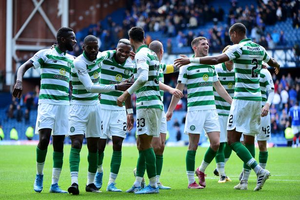 Celtic team celebrating a goal. (Getty Images)