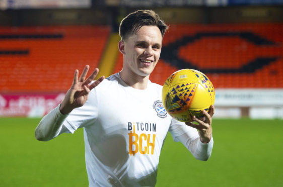 Ayr Untied's Lawrence Shankland celebrates at full-time. (Getty Images)