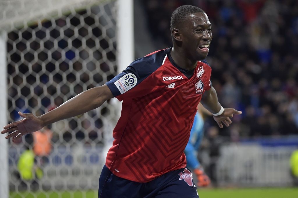 Lille midfielder Boubakary Soumare celebrates after scoring. (Getty Images)
