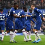 Chelsea players celebrate after a goal. (Getty Images)