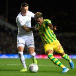 Grady Diangana of West Brom battles for the ball with Ben White of Leeds United during the Sky Bet Championship match between Leeds United and West Brom at Elland Road. (Getty Images)