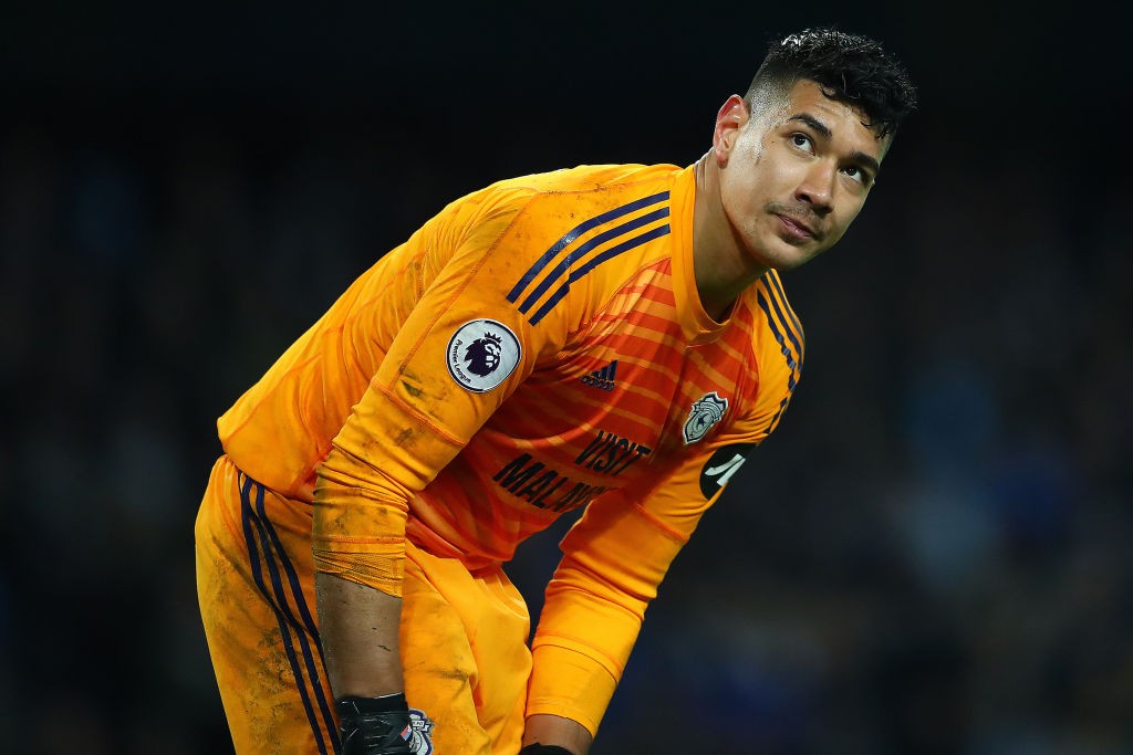 Neil Etheridge of Cardiff City during the Premier League match between Manchester City and Cardiff City at Etihad Stadium. (Getty Images)