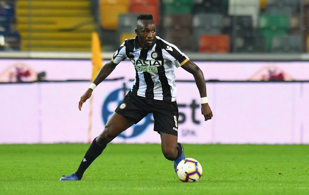 Seko Fofana of Udinese Calcio in action during the Serie A match between Udinese and SSC Napoli at Stadio Friuli. (Getty Images)