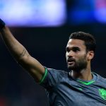 Real Sociedad's Willian Jose celebrates the opening goal during the La Liga match between Real Madrid and Real Sociedad at the Santiago Bernabeu stadium. (Getty Images)