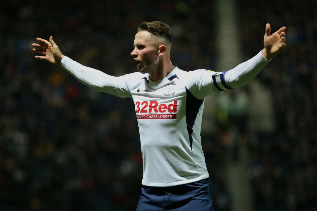 Alan Browne of Preston North End reacts during the Sky Bet Championship match between Preston North End and Leeds United at Deepdale on October 22, 2019 in Preston, England. (Getty Images)