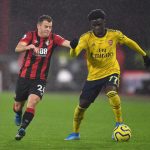 Bukayo Saka of Arsenal battles for possession with Ryan Fraser of AFC Bournemouth during the Premier League match between AFC Bournemouth and Arsenal FC at Vitality Stadium on December 26, 2019 in Bournemouth, United Kingdom. (Getty Images)