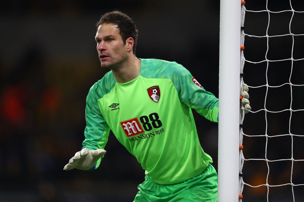 Asmir Begovic of Bournemouth during the Premier League match between Wolverhampton Wanderers and AFC Bournemouth at Molineux on December 15, 2018 in Wolverhampton. (Getty Images)
