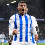 Karlan Grant of Huddersfield Town celebrates after scoring his sides first goal during the Sky Bet Championship match between Huddersfield Town and Swansea City at John Smith's Stadium on November 26, 2019 in Huddersfield, England. (Getty Images)