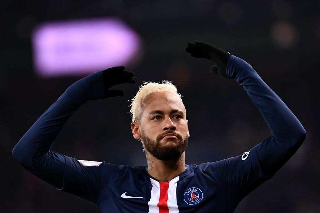 Neymar celebrates after scoring against Monaco (Image credit: AFP)