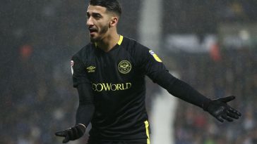 Said Benrahma of Brentford reacts during the Sky Bet Championship match between West Bromwich Albion and Brentford at The Hawthorns on December 21, 2019 in West Bromwich, England. (Getty Images)