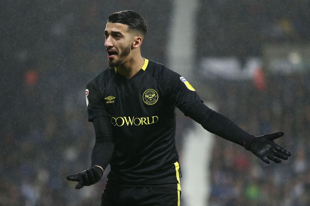 Said Benrahma of Brentford reacts during the Sky Bet Championship match between West Bromwich Albion and Brentford at The Hawthorns on December 21, 2019 in West Bromwich, England. (Getty Images)