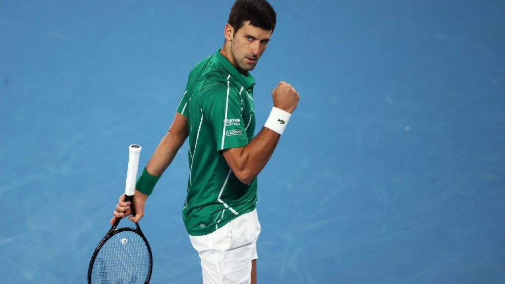 Novak Djokovic during the Australian Open 2020
