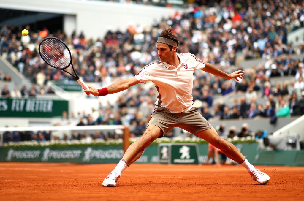 Roger Federer in action at Roland Garros