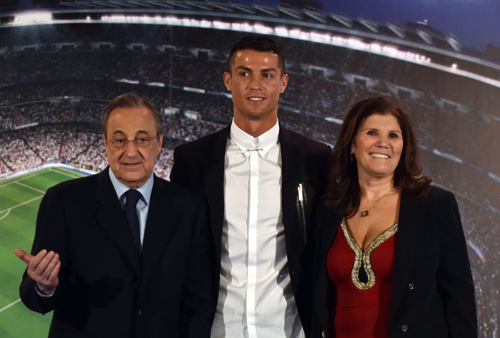 Cristiano Ronaldo with his mother