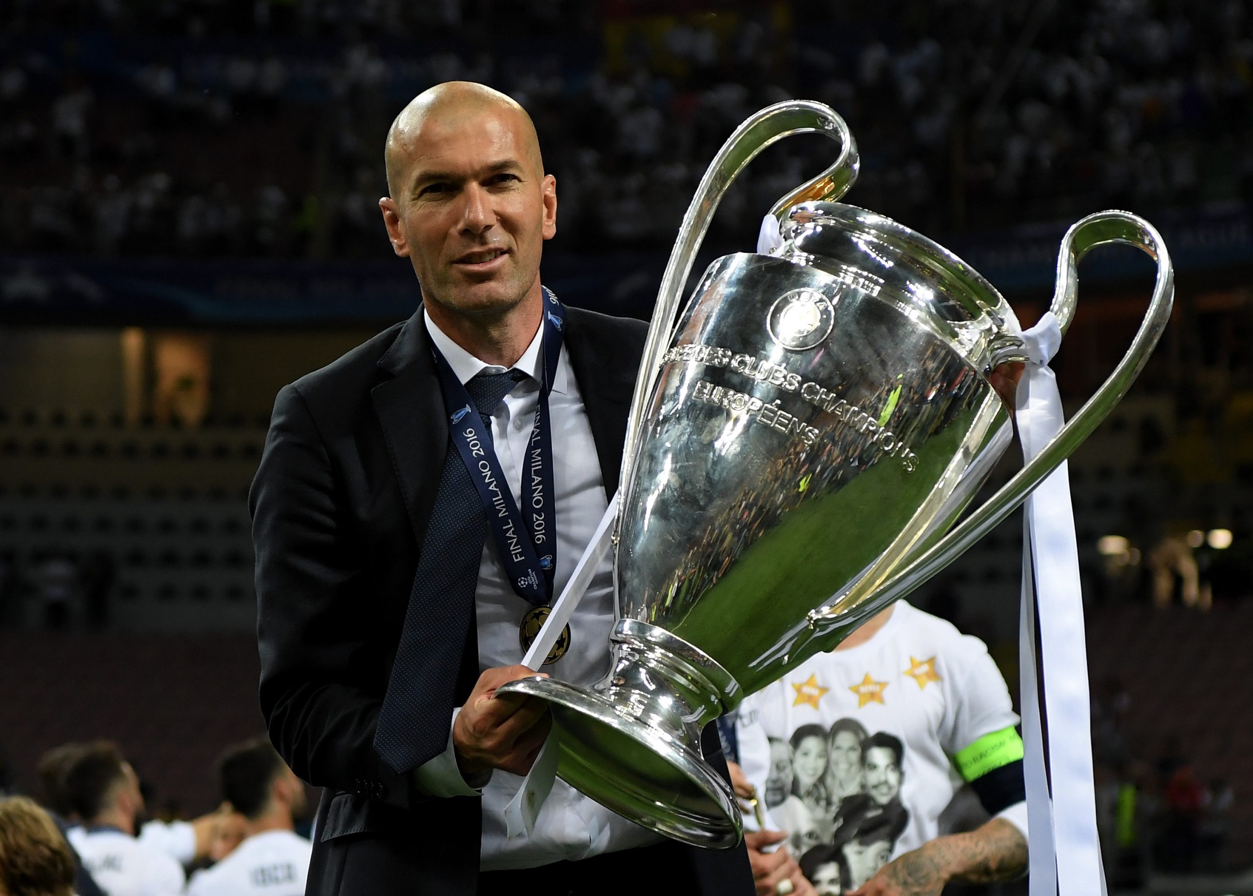 Zinedine Zidane with the Champions League