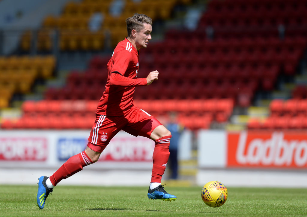 PERTH, SCOTLAND - JULY 08: Scott Wright of Aberdeen in action during the Pre-Season Friendly between St Johnstone and Aberdeen at McDiarmid Park on July 8, 2018 in Perth, Scotland. (Photo by Mark Runnacles/Getty Images)