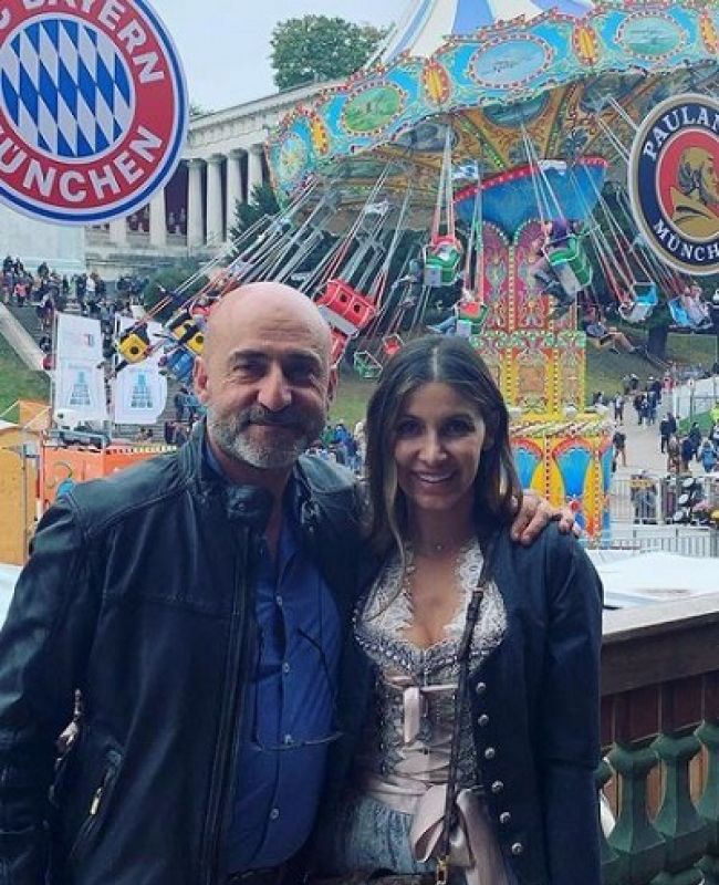 Amelia Ossa Llorente with her father during Octoberfest.