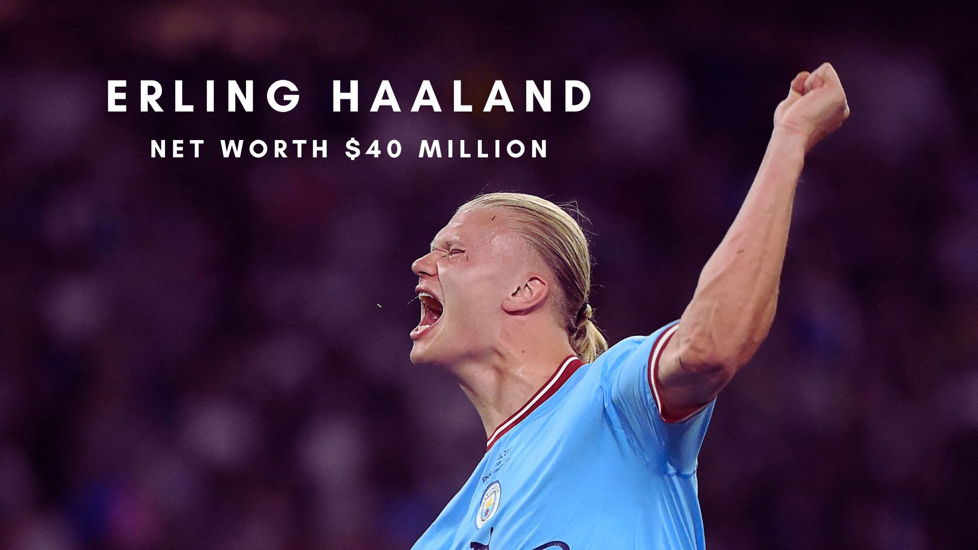 Manchester City's Norwegian striker Erling Haaland celebrates winning the UEFA Champions League final.