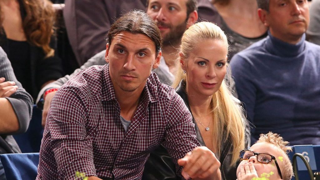 Helena and Zlatan during a sports event. 