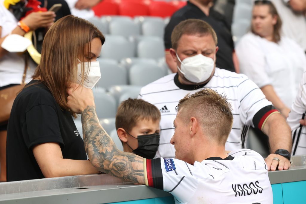 Jessica is a fierce supporter of her husband, Toni Kroos. (Photo by Alexander Hassenstein/Getty Images)