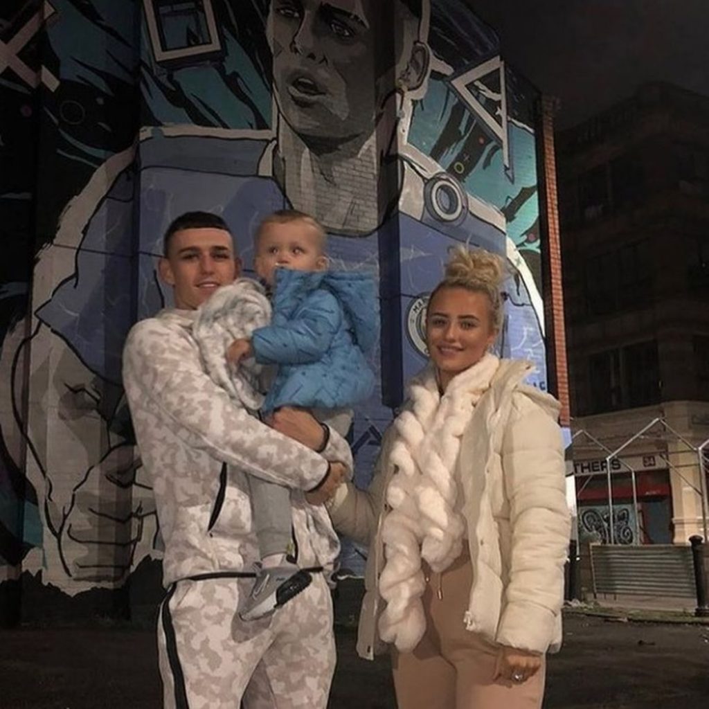 Phil Foden with his girlfriend, Rebecca Cooke and daughter, Ronnie. (Image: Instagram)