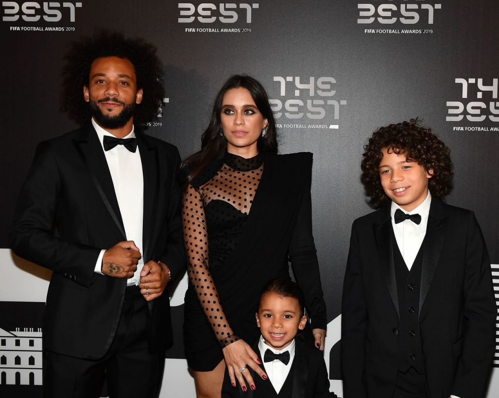 Marcelo Vieira with wife and children. (Credit: Getty Images)