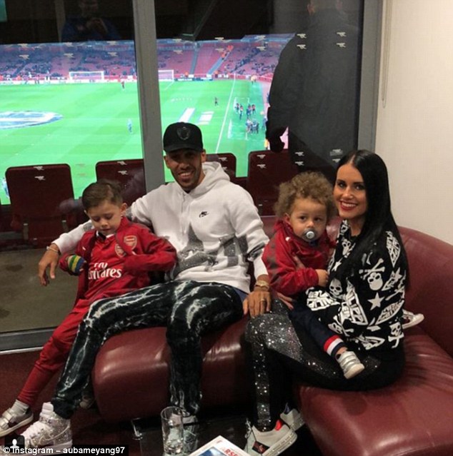 Alysha and Aubameyang with their children. (Credit: Instagram)