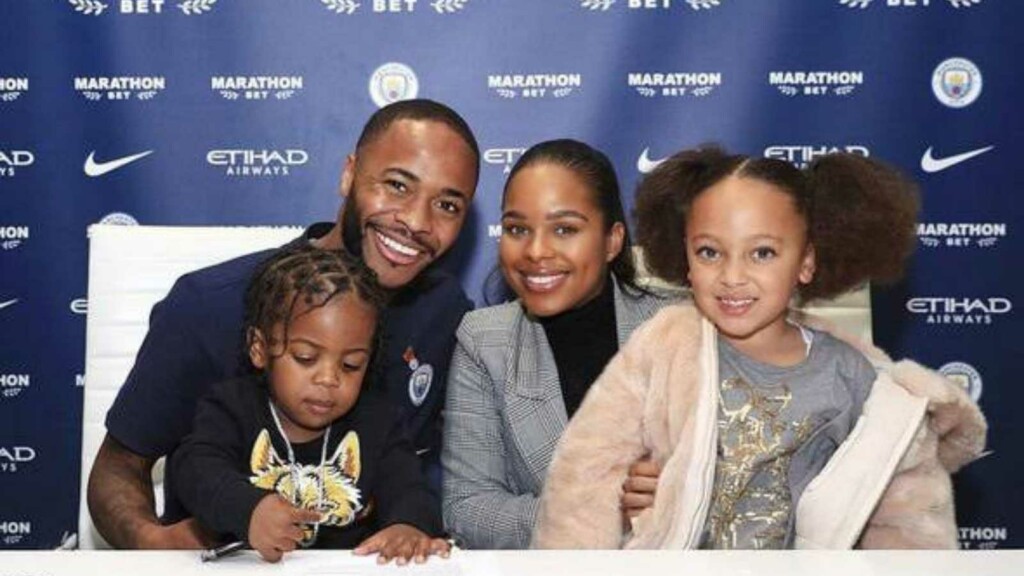 Raheem Sterling with his girlfriend and children. (Picture was taken from FirstSportz)