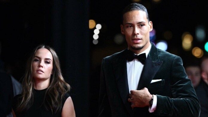 Virgil Van Dijk and wife Rike Nooitgedagt during the Ballon d'Or ceremony. (Picture was taken from FirstSportz)