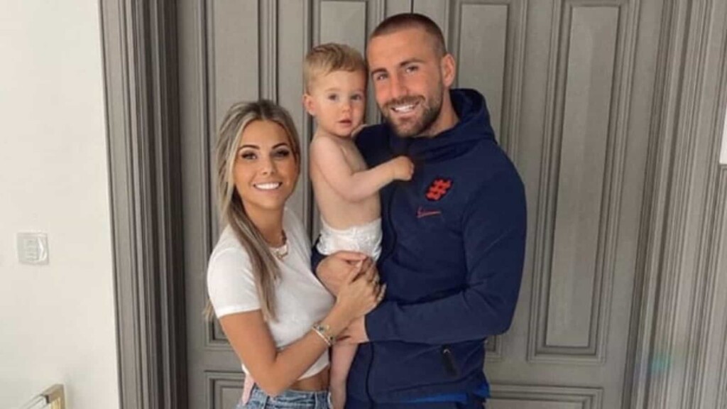 Luke Shaw with his girlfriend and son. (Picture was taken from FirstSportz)