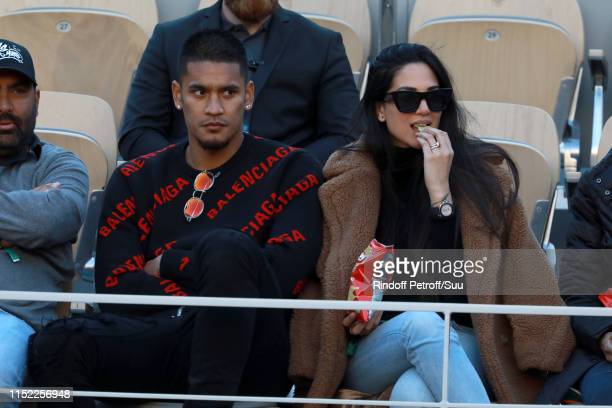 Alphonse Areola and his wife Marrion attend the 2019 French Tennis Open. (Photo by Rindoff Petroff/Suu/Getty Images)