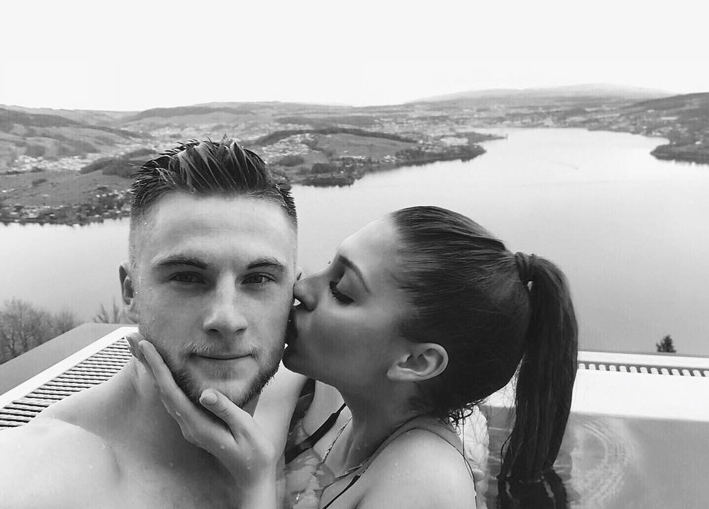 Milan Skriniar met with his girlfriend, Barbora in 2016. (Credit: Instagram) 