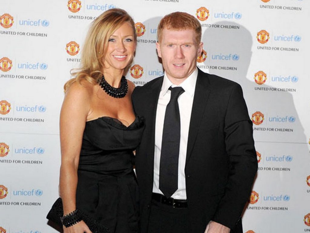 Paul Scholes with his wife Claire 
