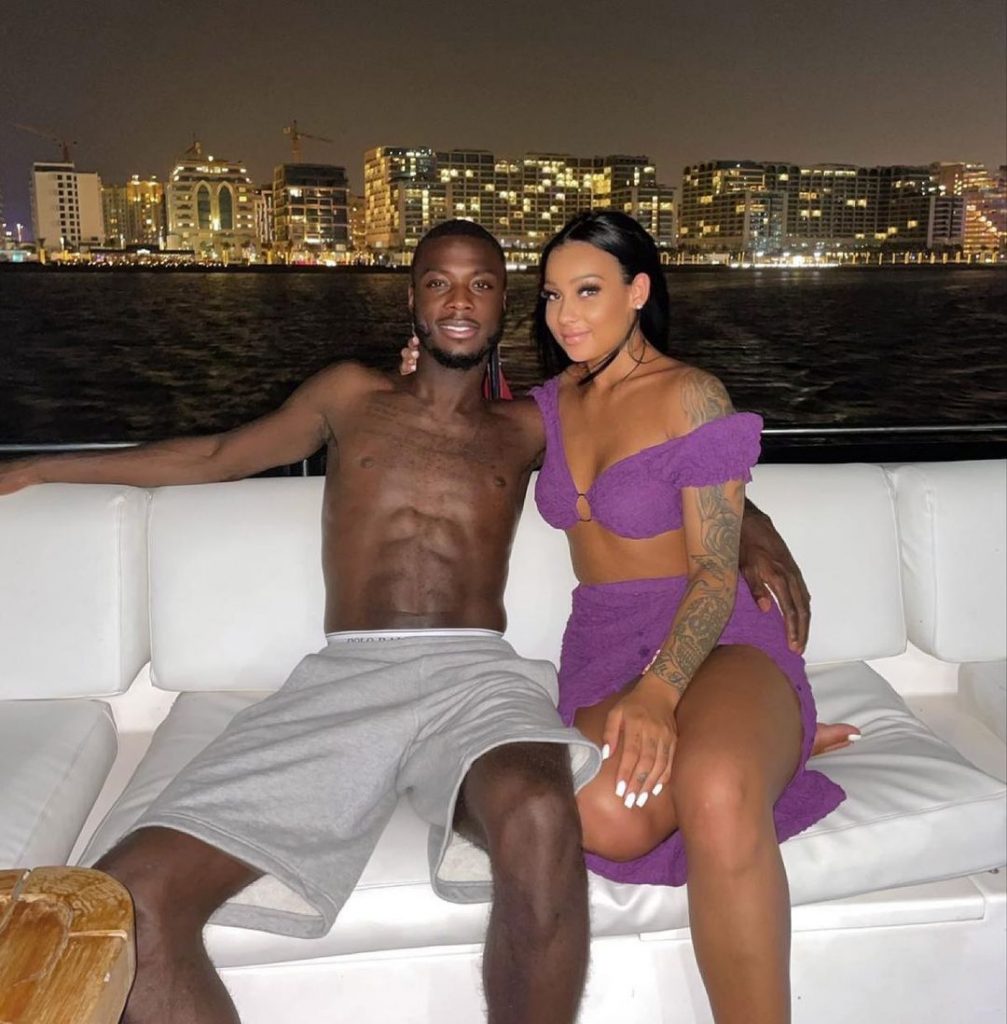 Arsenal star Nicolas Pepe with wife Fanny B during vacation time. (Credit: Instagram) 