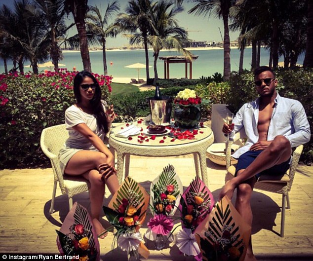 Ryan Bertrand with his wife, Mari Burch during vacation. (Credit: Instagram)