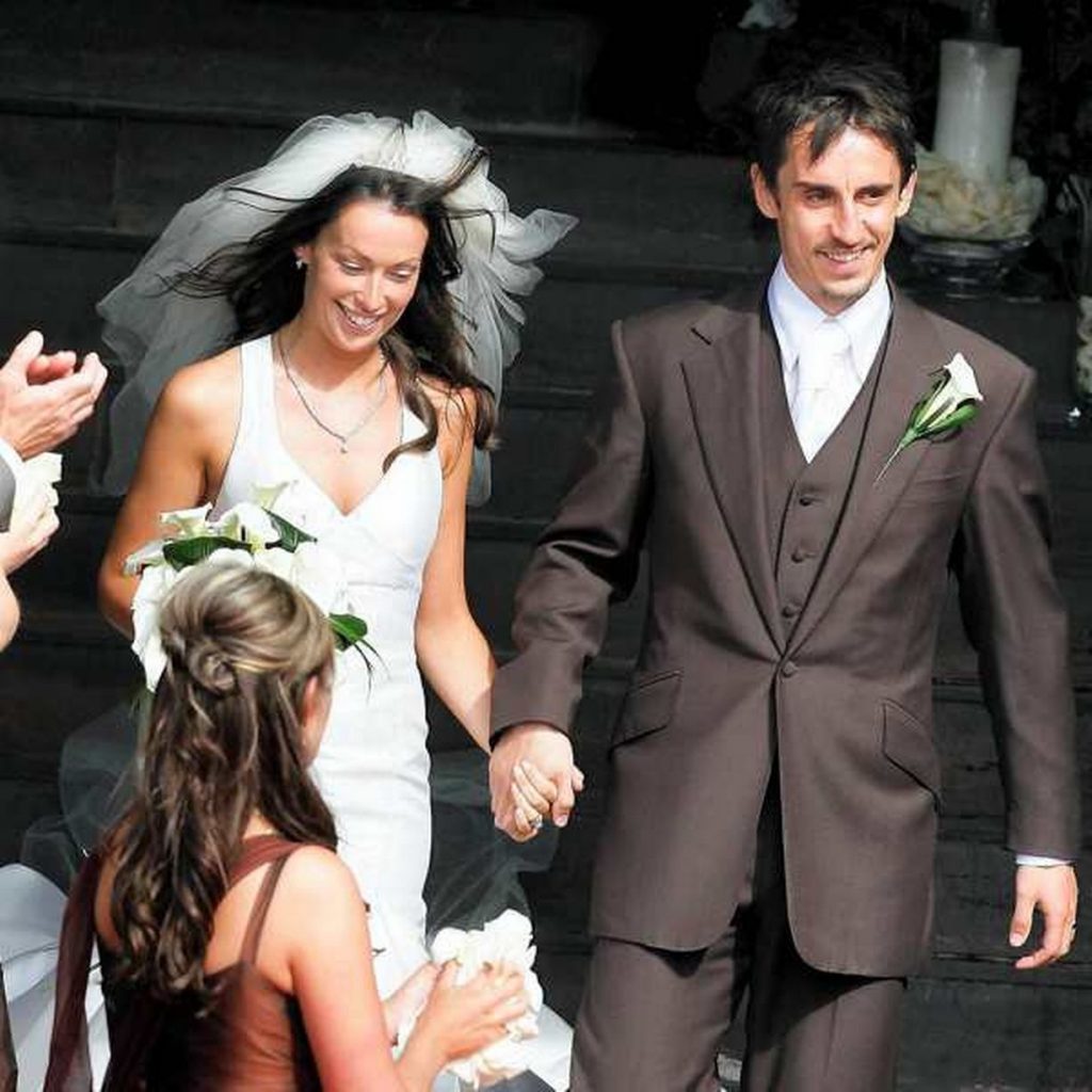 Emma Hadfield and Gary Neville at their wedding ceremony. (Picture was taken from Manchesterunitedeveningnews.co.uk)