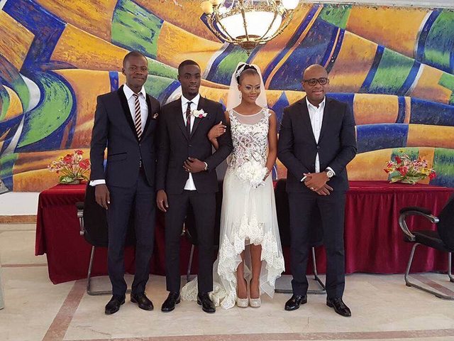 Eric Bailly and his wife Vanessa Troupah at their wedding ceremony. (Picture was taken from reddit.com)